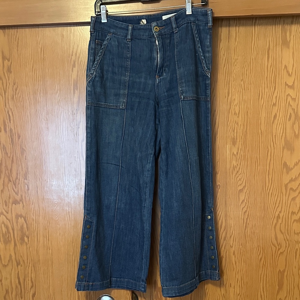 Pilcro and the Letterpress Flare Jeans in Deep Blue